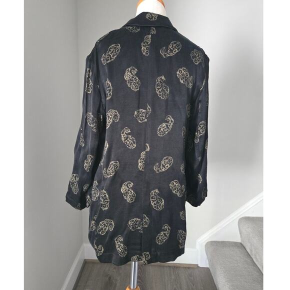Zara Satin Paisley printed Jacket Blazer size XS - Picture 2 of 5
